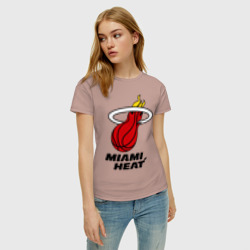 Женская футболка хлопок Miami Heat-logo - фото 2