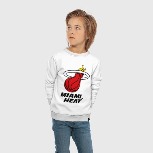 Детский свитшот хлопок Miami Heat-logo, цвет белый - фото 5