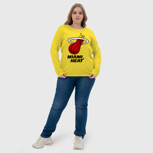 Женский лонгслив хлопок Miami Heat-logo, цвет желтый - фото 6