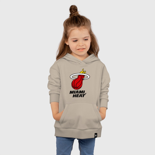 Детская толстовка хлопок Miami Heat-logo, цвет миндальный - фото 4
