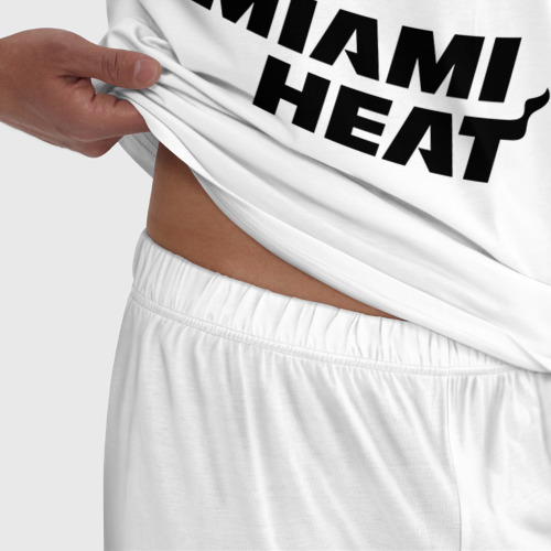 Мужская пижама хлопок Miami Heat-logo, цвет белый - фото 6