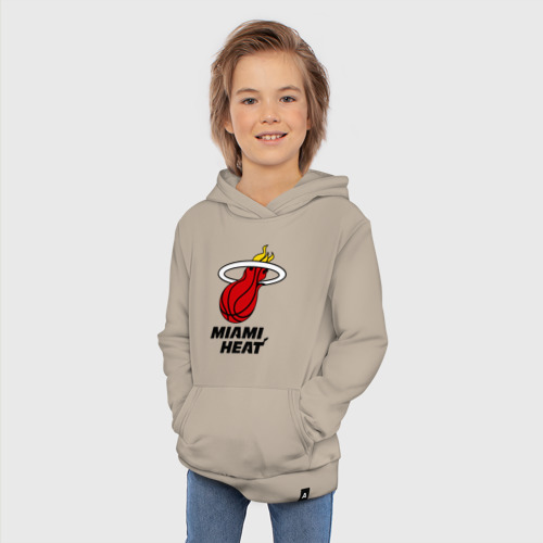 Детская толстовка хлопок Miami Heat-logo, цвет миндальный - фото 5