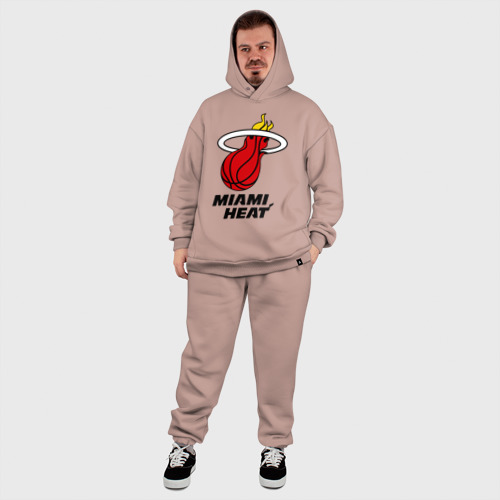 Мужской костюм oversize хлопок Miami Heat-logo, цвет пыльно-розовый - фото 8