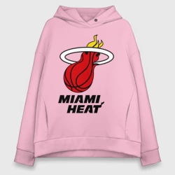 Женское худи Oversize хлопок Miami Heat-logo