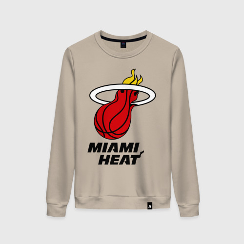 Женский свитшот хлопок Miami Heat-logo, цвет миндальный