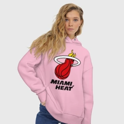 Женское худи Oversize хлопок Miami Heat-logo - фото 2