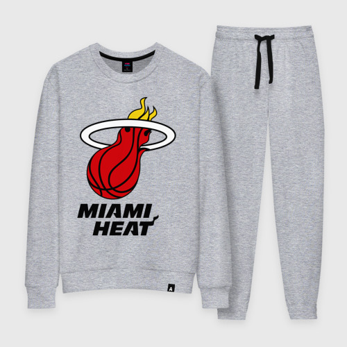 Женский костюм хлопок Miami Heat-logo, цвет меланж