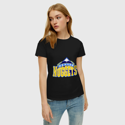Женская футболка хлопок Denver, цвет черный - фото 3