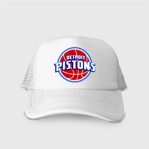 Кепка тракер с сеткой Detroit Pistons - logo, цвет белый