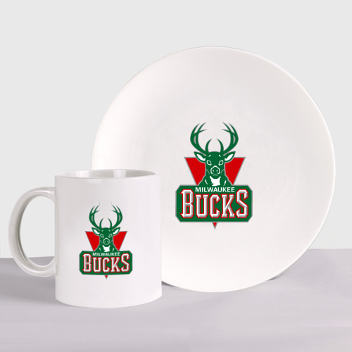 Набор: тарелка + кружка Milwaukee Bucks - logo