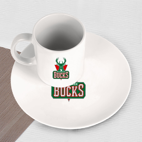 Набор: тарелка + кружка Milwaukee Bucks - logo - фото 3