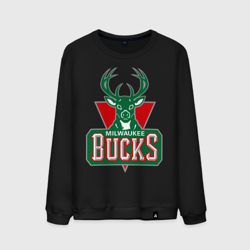 Мужской свитшот хлопок Milwaukee Bucks - logo, цвет черный