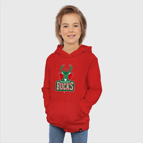 Детская толстовка хлопок Milwaukee Bucks - logo, цвет красный - фото 5