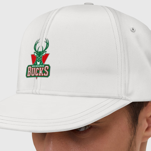 Кепка снепбек с прямым козырьком Milwaukee Bucks - logo, цвет белый