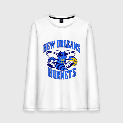 Мужской лонгслив хлопок New Orleans Hornets, цвет белый