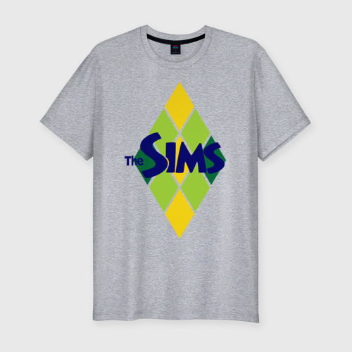 Мужская футболка хлопок Slim The Sims rhombus, цвет меланж