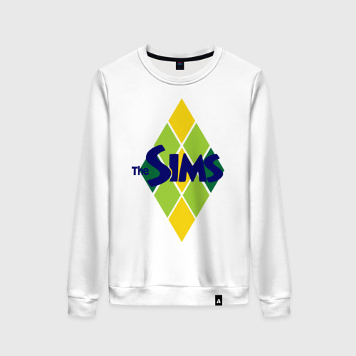 Женский свитшот хлопок The Sims rhombus, цвет белый