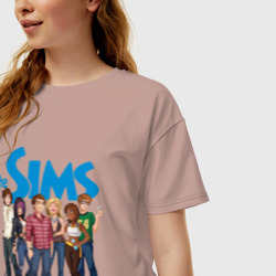 Женская футболка хлопок Oversize The Sims Heroes - фото 2