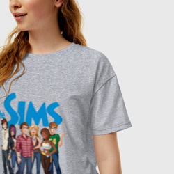 Женская футболка хлопок Oversize The Sims Heroes - фото 2