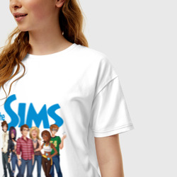 Женская футболка хлопок Oversize The Sims Heroes - фото 2