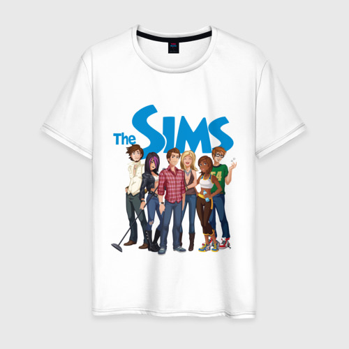 Мужская футболка хлопок The Sims Heroes, цвет белый