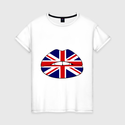 Женская футболка хлопок Britain lips