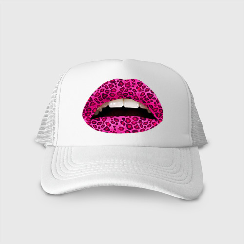 Кепка тракер с сеткой Pink leopard lips