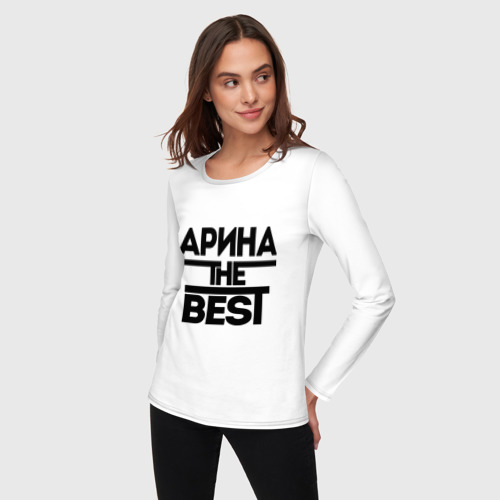 Женский лонгслив хлопок Арина the best, цвет белый - фото 3