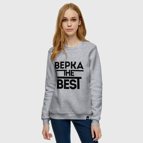 Женский свитшот хлопок Верка the best, цвет меланж - фото 3