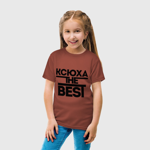 Детская футболка хлопок Ксюха the best, цвет кирпичный - фото 5