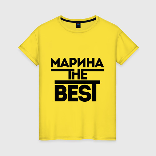 Женская футболка хлопок Марина the best, цвет желтый