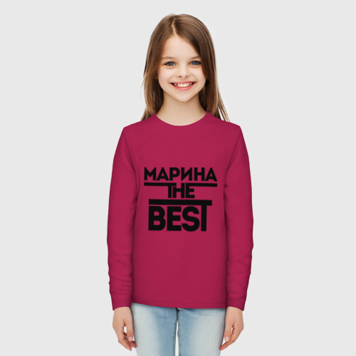 Детский лонгслив хлопок Марина the best, цвет маджента - фото 5