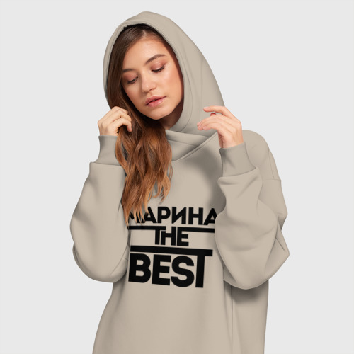 Платье-худи хлопок Марина the best, цвет миндальный - фото 3