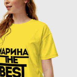 Женская футболка хлопок Oversize Марина the best - фото 2