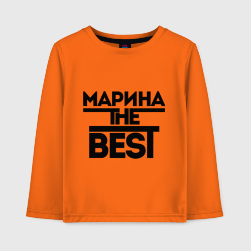 Детский лонгслив хлопок Марина the best, цвет оранжевый