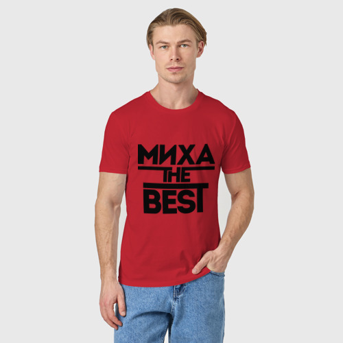 Мужская футболка хлопок Миха the best, цвет красный - фото 3