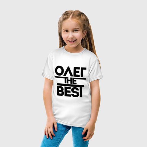 Детская футболка хлопок Олег the best, цвет белый - фото 5