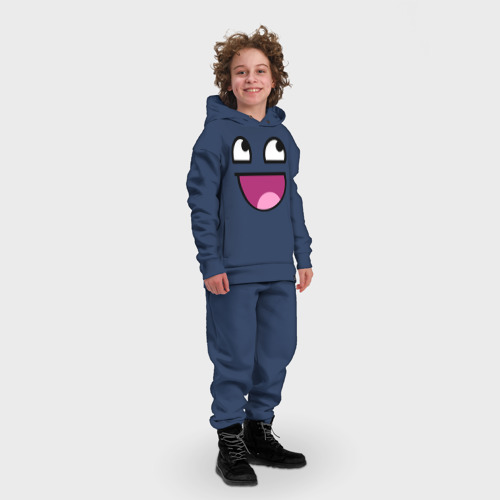 Детский костюм хлопок Oversize Улыбчивый мем, цвет темно-синий - фото 3