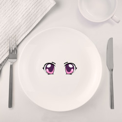 Набор: тарелка + кружка Фиолетовые аниме глаза - фото 2
