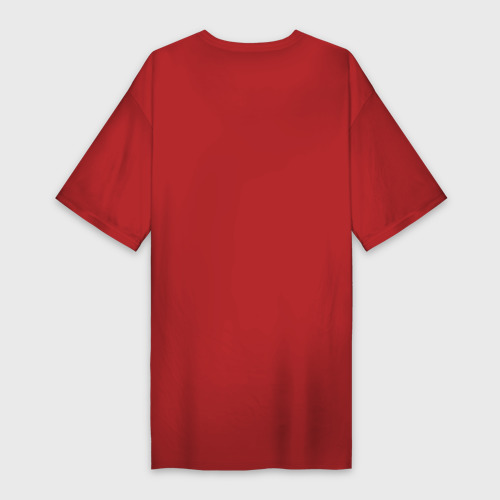 Платье-футболка хлопок Забавная мордашка, цвет красный - фото 2