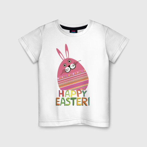 Детская футболка хлопок Easter rabbit, цвет белый