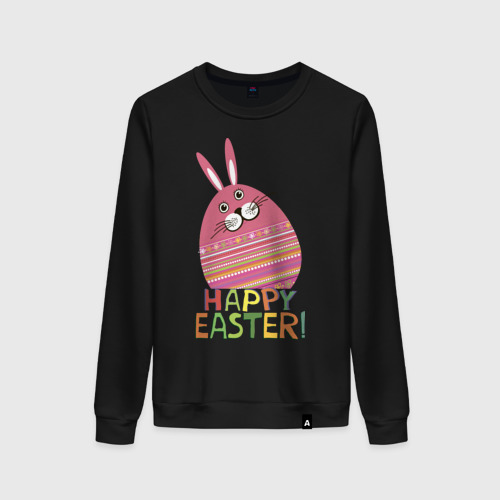 Женский свитшот хлопок Easter rabbit, цвет черный