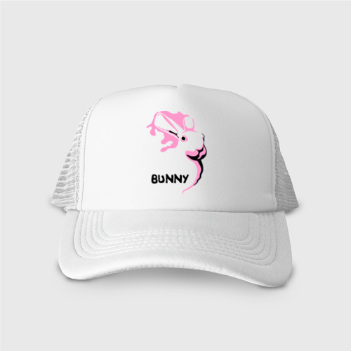 Кепка тракер с сеткой Pink bunny, цвет белый