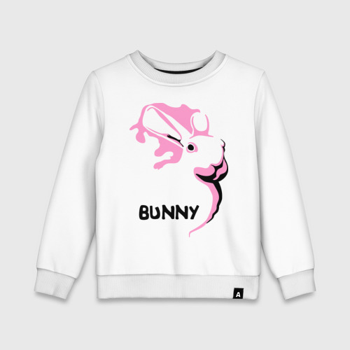 Детский свитшот хлопок Pink bunny, цвет белый