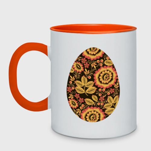 Кружка двухцветная Easter egg, цвет белый + оранжевый