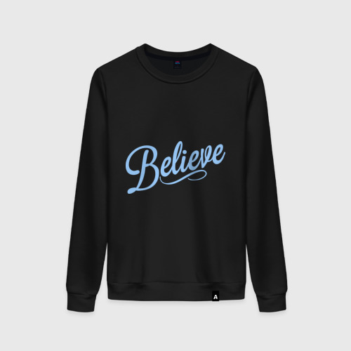 Женский свитшот хлопок Believe, цвет черный