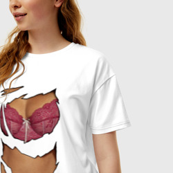 Женская футболка хлопок Oversize Идеальный бюст - фото 2