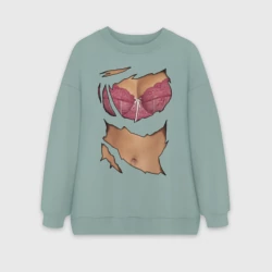 Женский свитшот oversize без начеса хлопок Идеальный бюст