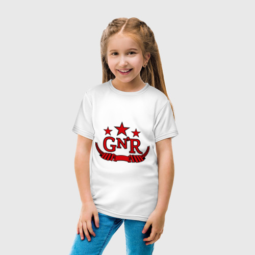 Детская футболка хлопок GNR red, цвет белый - фото 5