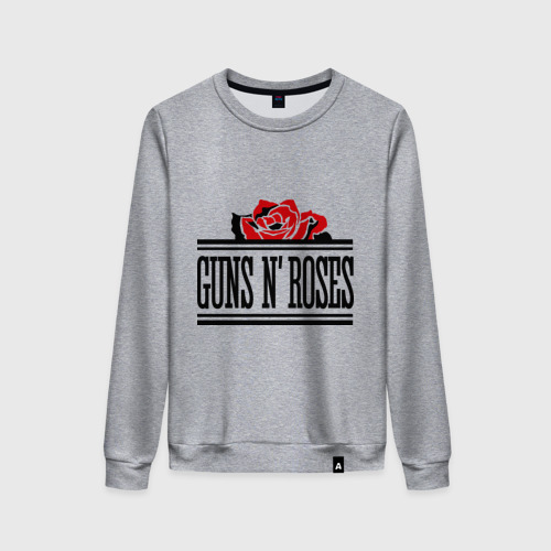 Женский свитшот хлопок Guns n roses red, цвет меланж